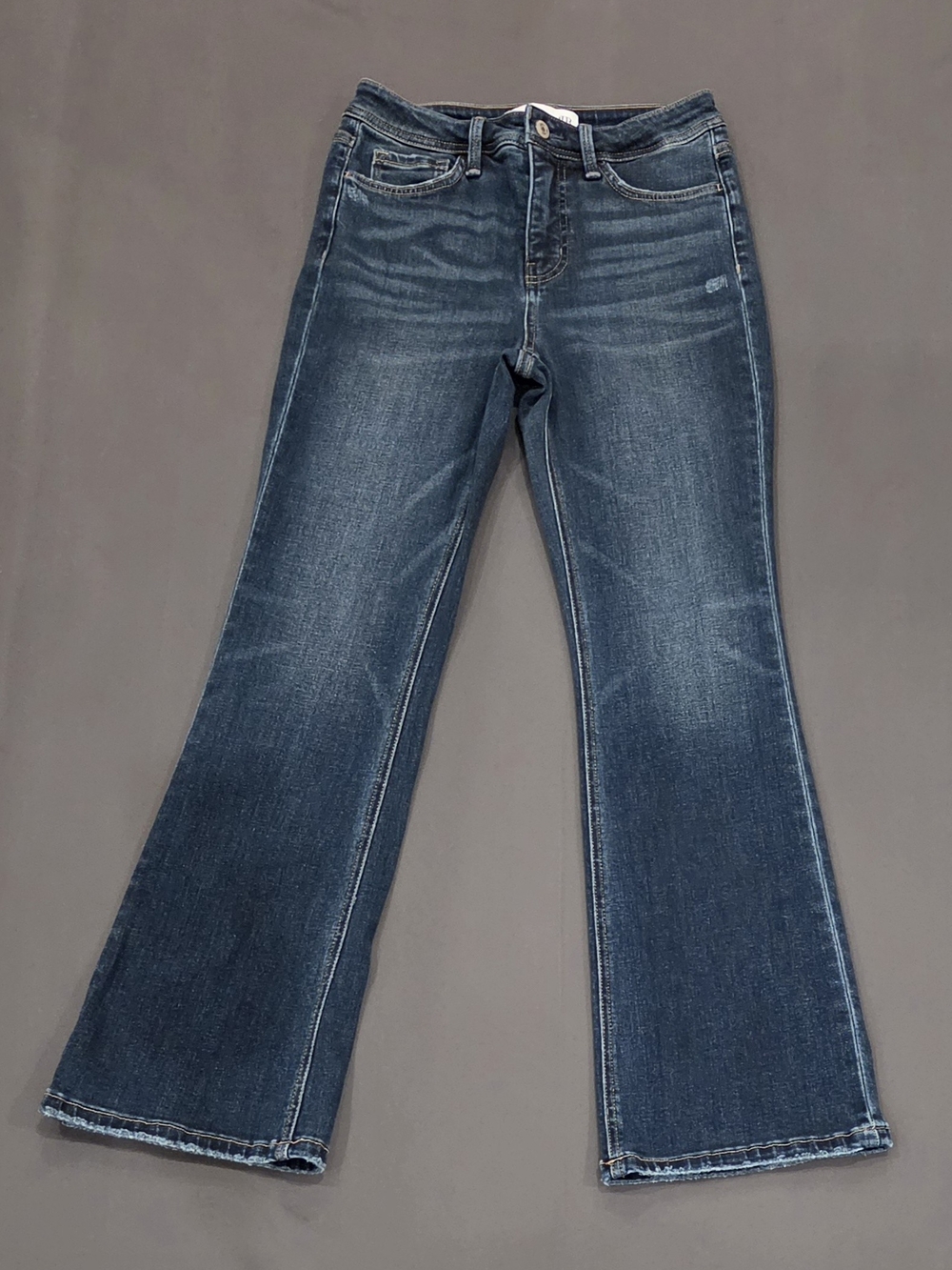 LOVERET x AIB LVA1309S High Rise Flare Jeans Size 26/3 Dark Wash Stretch